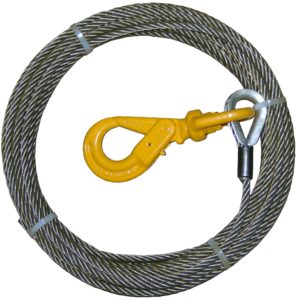 Wire Rope Assembly with Self Locking Hook